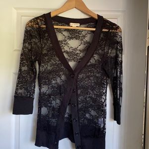 Black lace cardigan, beautiful light cover up for party outfit